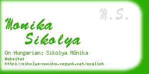 monika sikolya business card