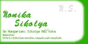 monika sikolya business card